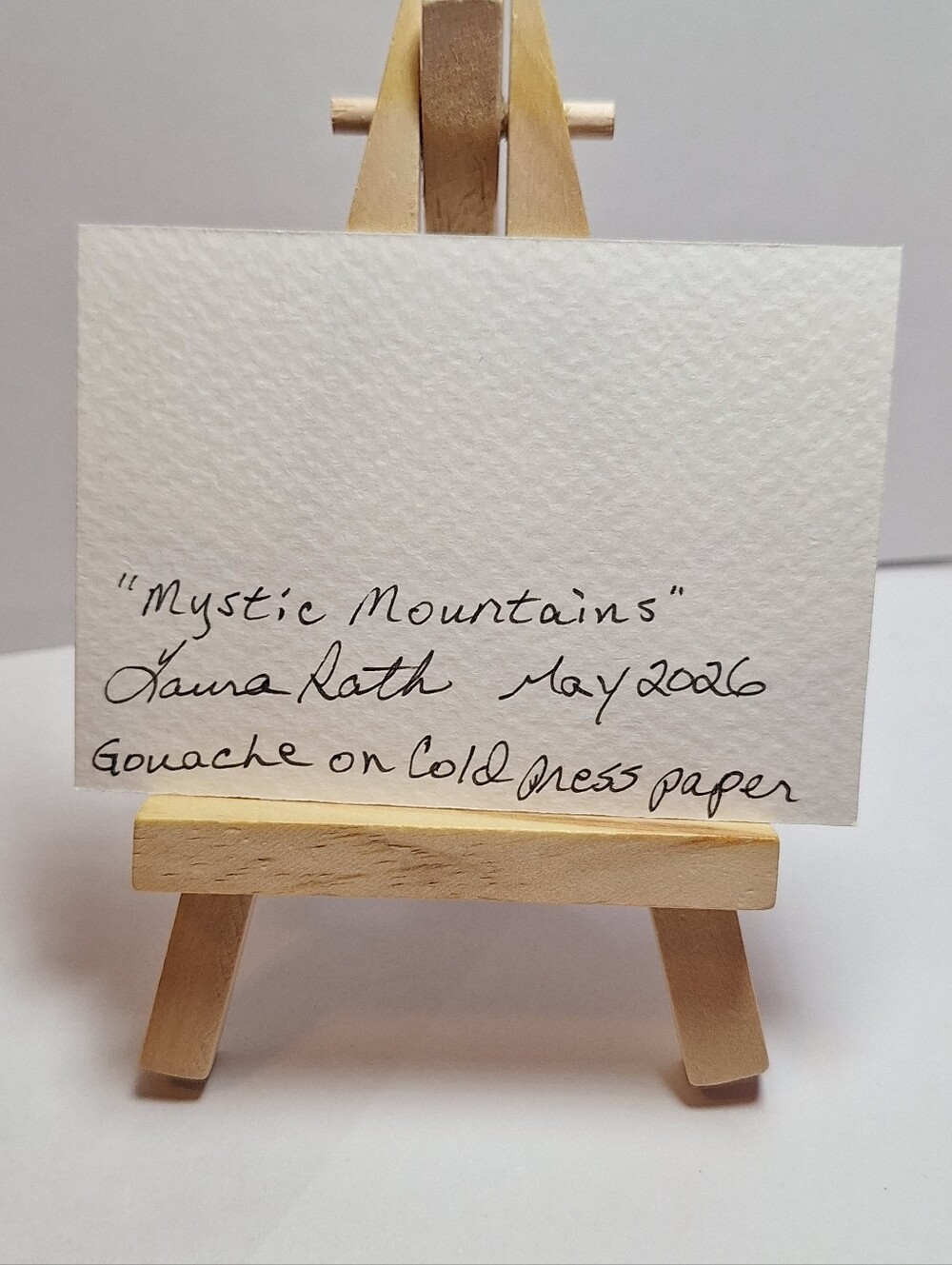 "Mystic Mountains" Hand-painted gouache painting (Tiny original artwork) - Picture 4 of 10